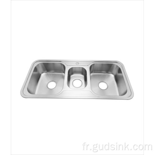 Double bols en acier inoxydable évier avec drainboard